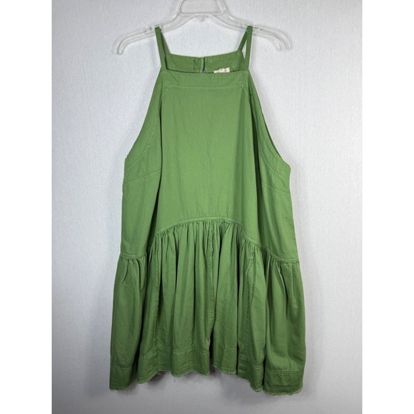 Anthropologie Dresses & Skirts - Anthropologie Pilcro Kyla Flounce Dress Olive Green Fray Hem Womens Size 2X Plus